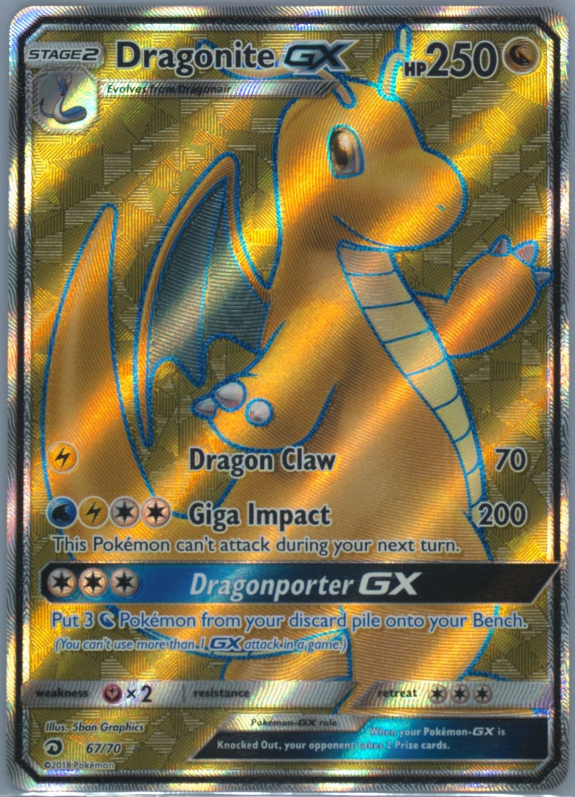 Full Art/Dragonite GX (67) 2018 Pokemon Sun & Moon Dragon Majesty