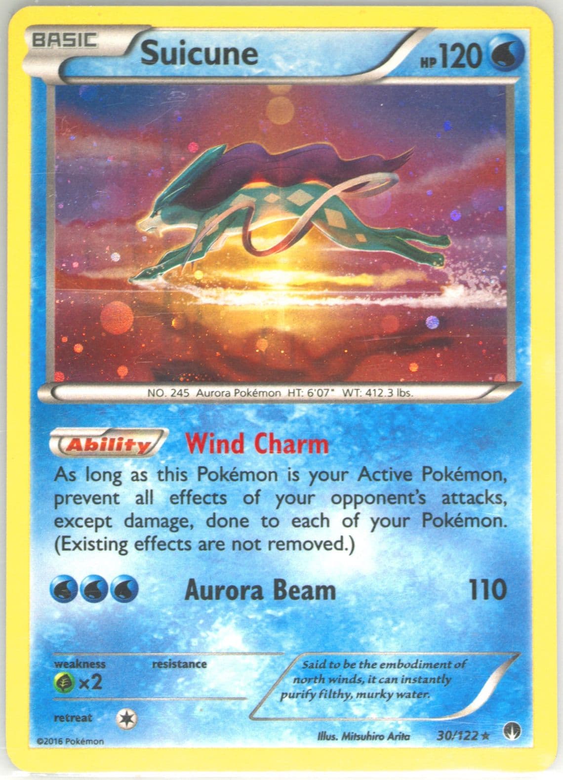 Suicune-Holo Cosmos-Sun & Moon Guardians Rising Blister (30) 2016 Pokemon XY Breakpoint