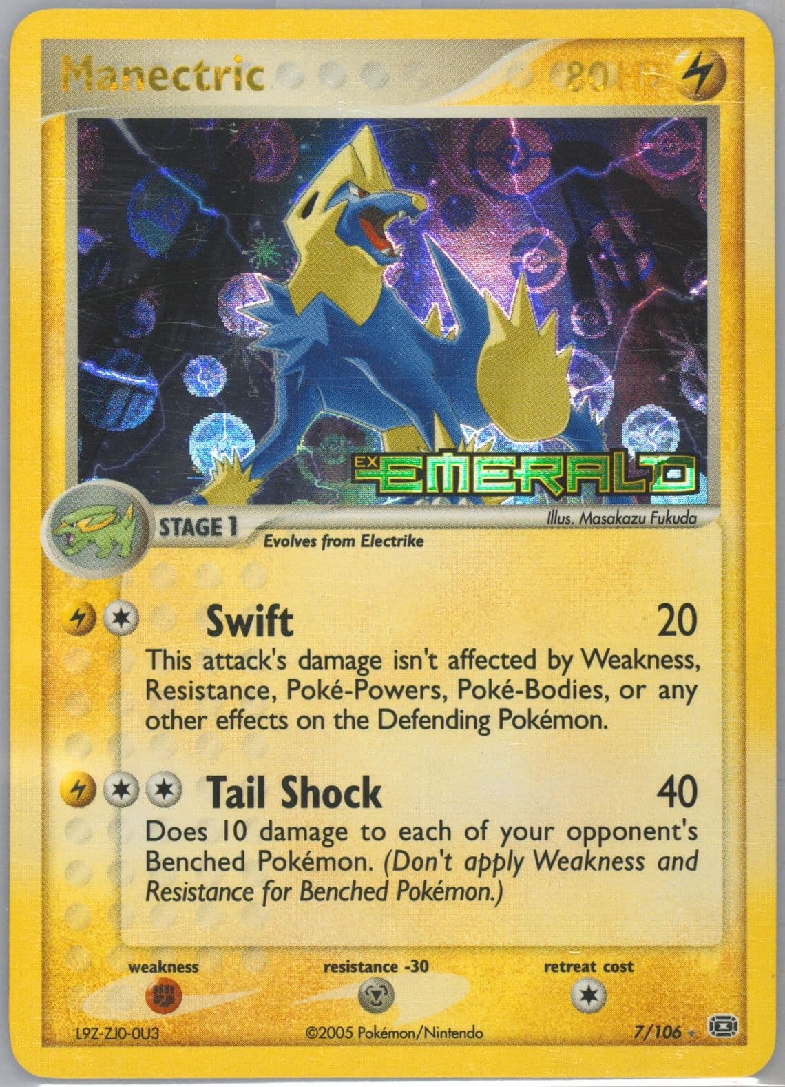 Manectric-Reverse Foil (7) 2005 Pokemon EX Emerald