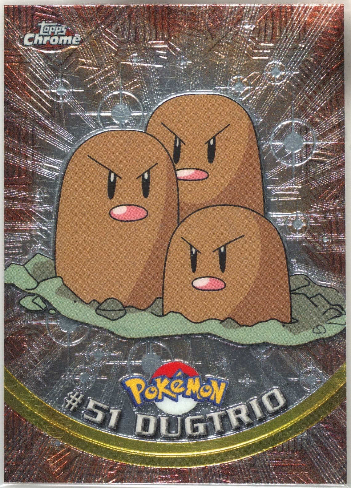 Dugtrio (51) 2000 Topps Chrome Pokemon T.V.