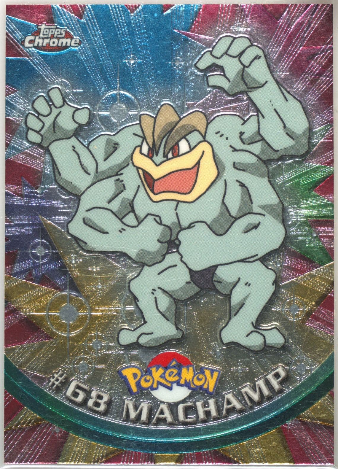 Machamp (68) 2000 Topps Chrome Pokemon T.V.
