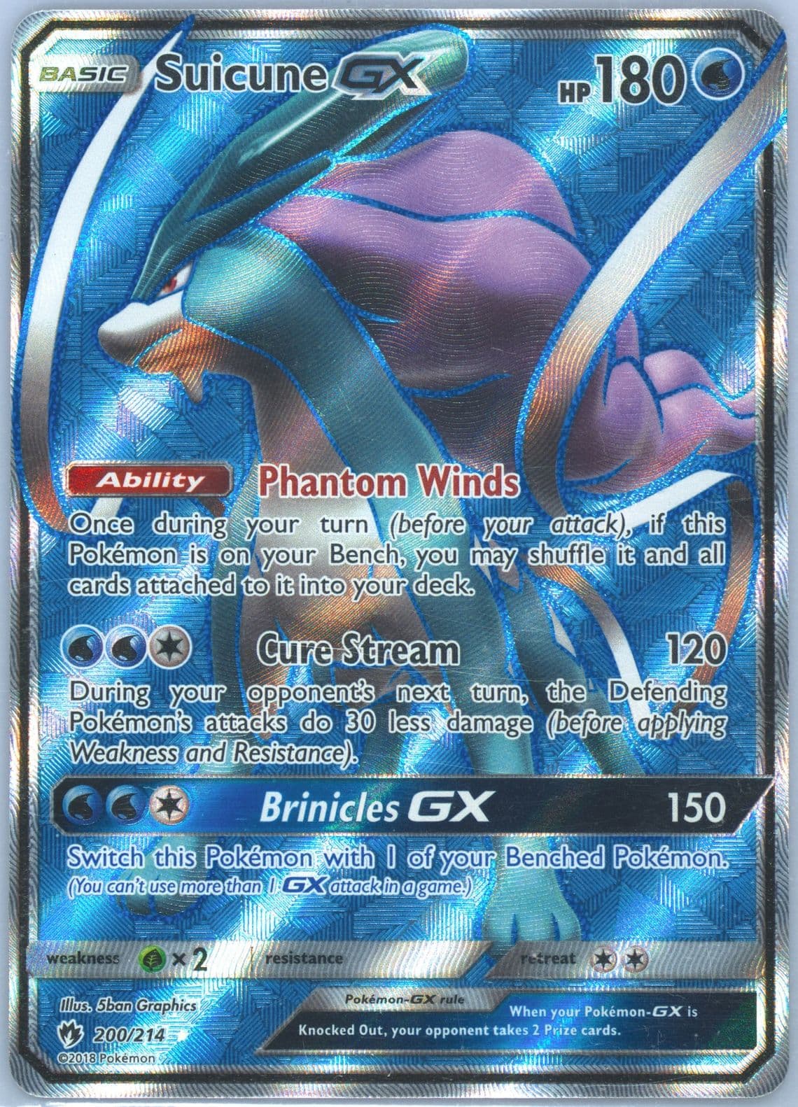 Full Art/Suicune GX (200) 2018 Pokemon Sun & Moon Lost Thunder