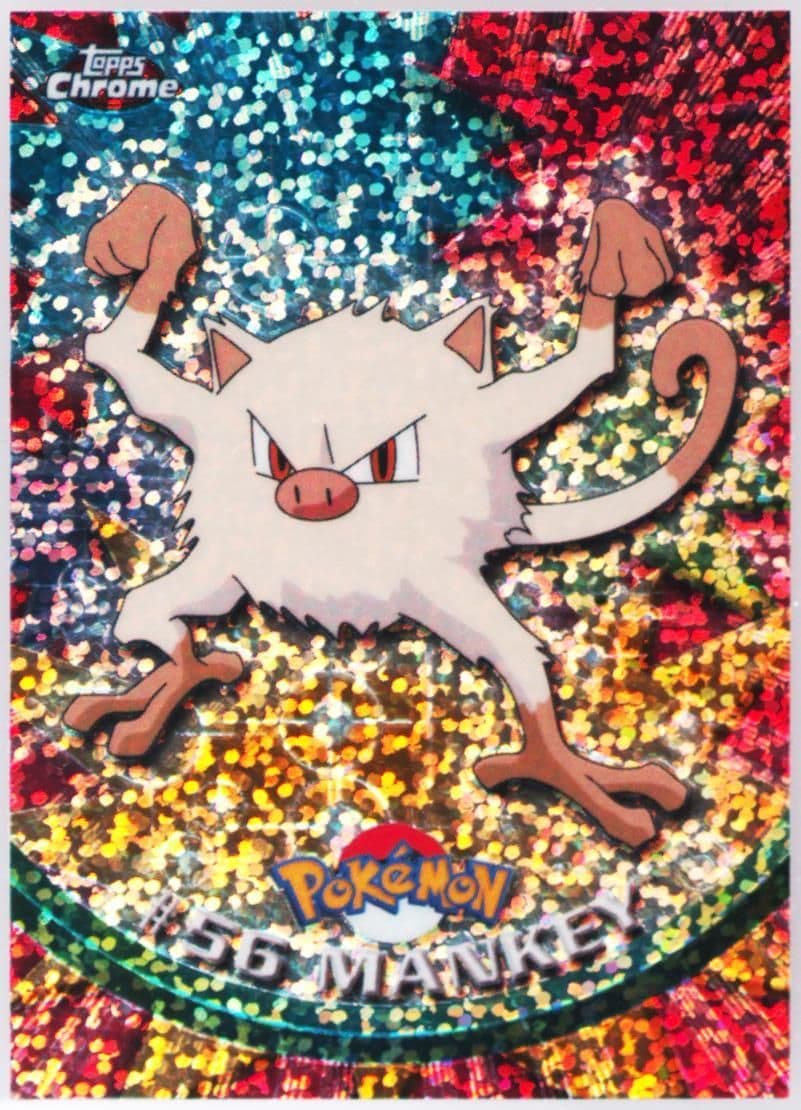 Mankey Sparkle (56) 2000 Topps Chrome Pokemon T.V.