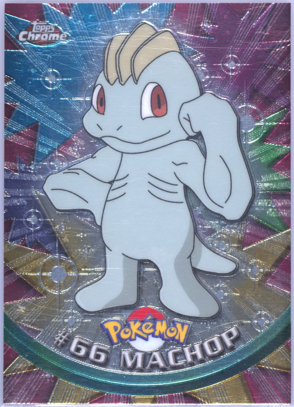 Machop (66) 2000 Topps Chrome Pokemon T.V.