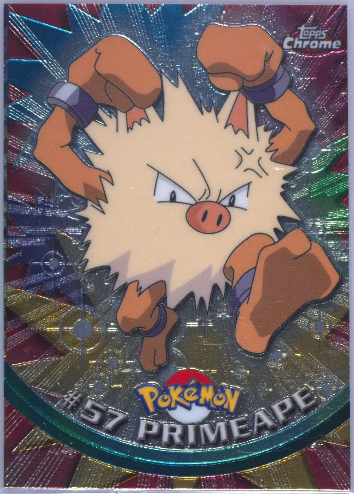 Primeape (57) 2000 Topps Chrome Pokemon T.V.
