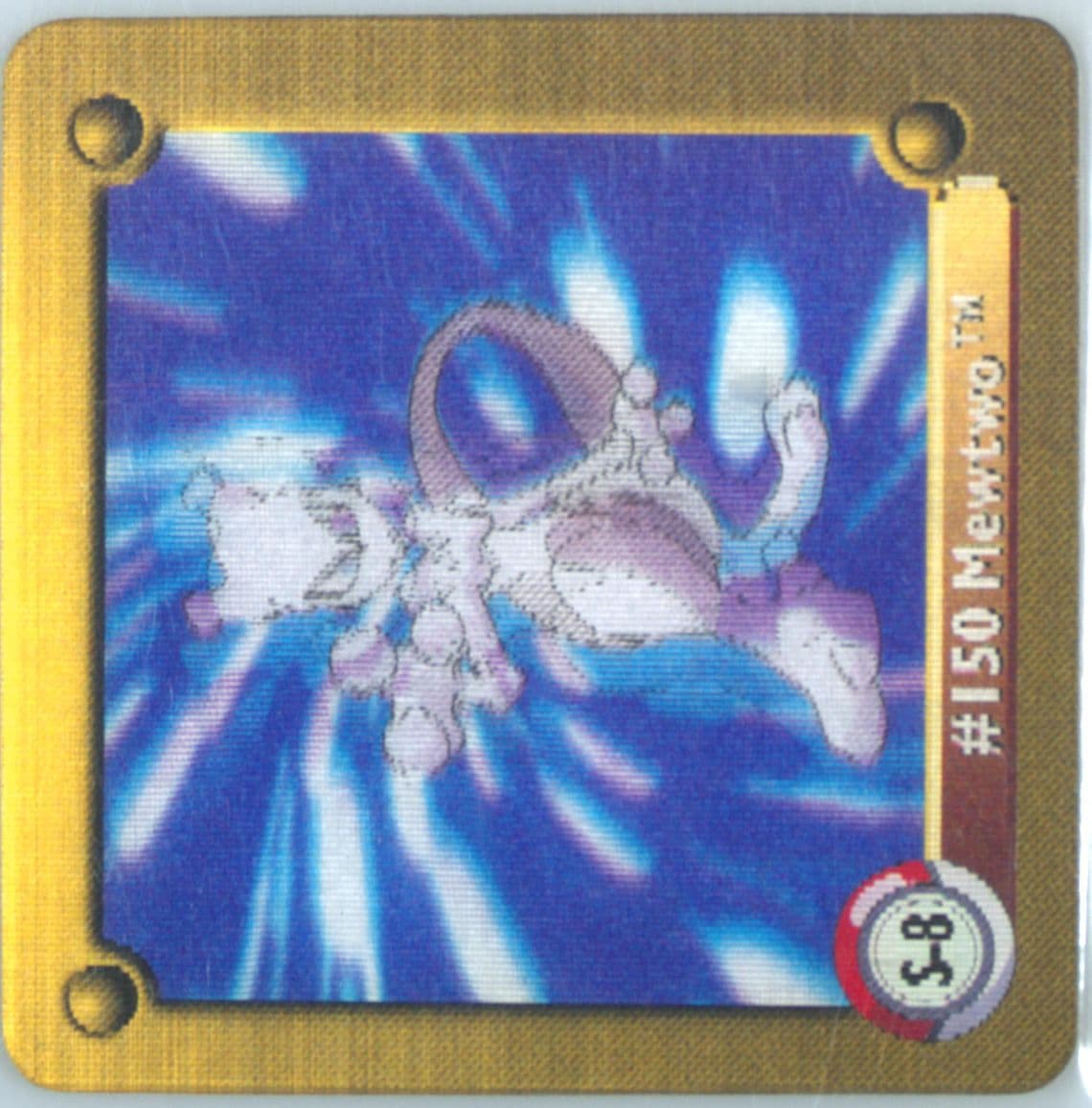 Mewtwo (S-8) 1999 Pokemon Action Flipz Series One 3-D Chase