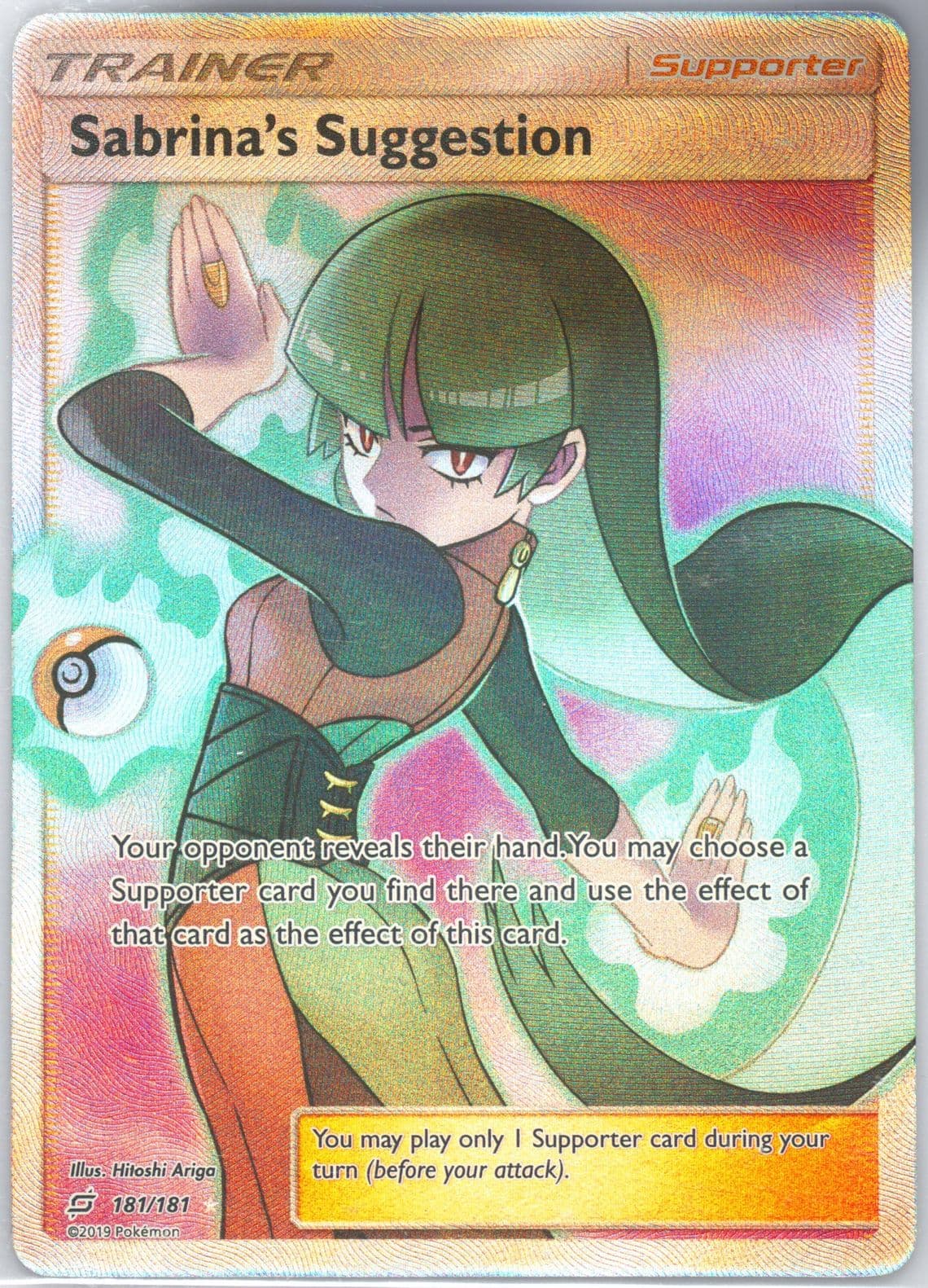 Full Art/Sabrina's Suggestion (181) 2019 Pokemon Sun & Moon Team Up