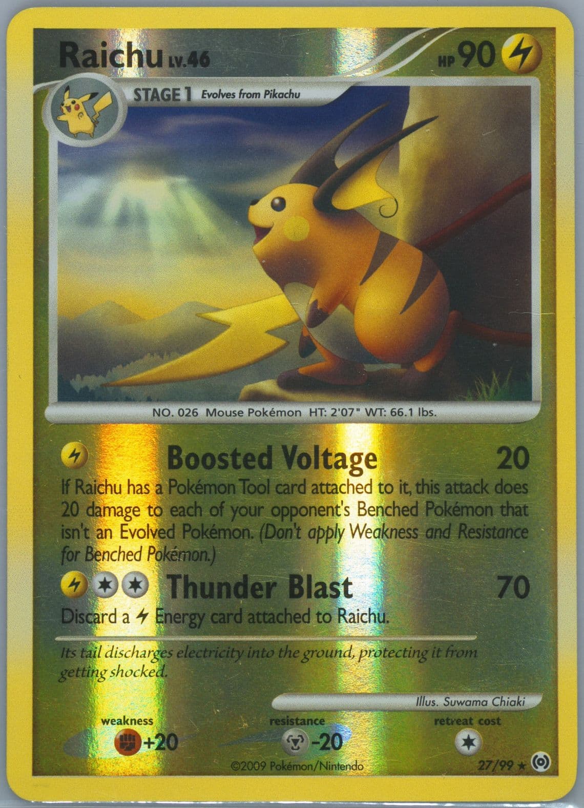Raichu-Reverse Foil (27) 2009 Pokemon Platinum Arceus