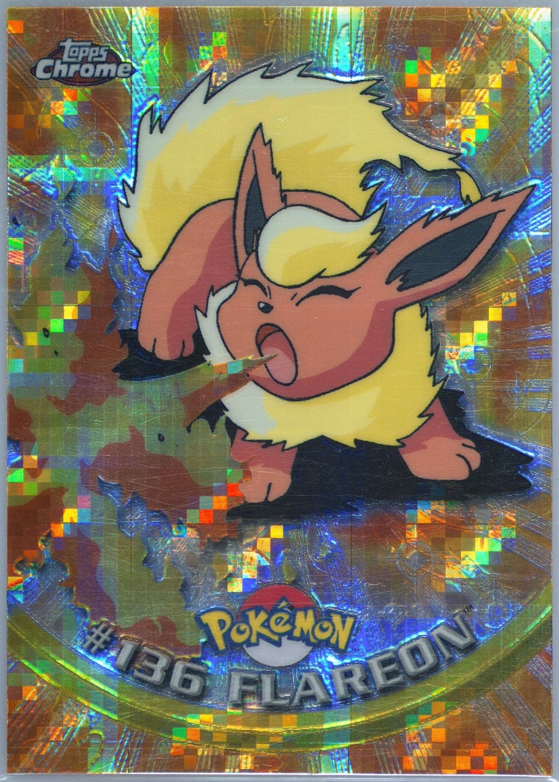 Flareon Tekno (136) 2000 Topps Chrome Pokemon T.V.