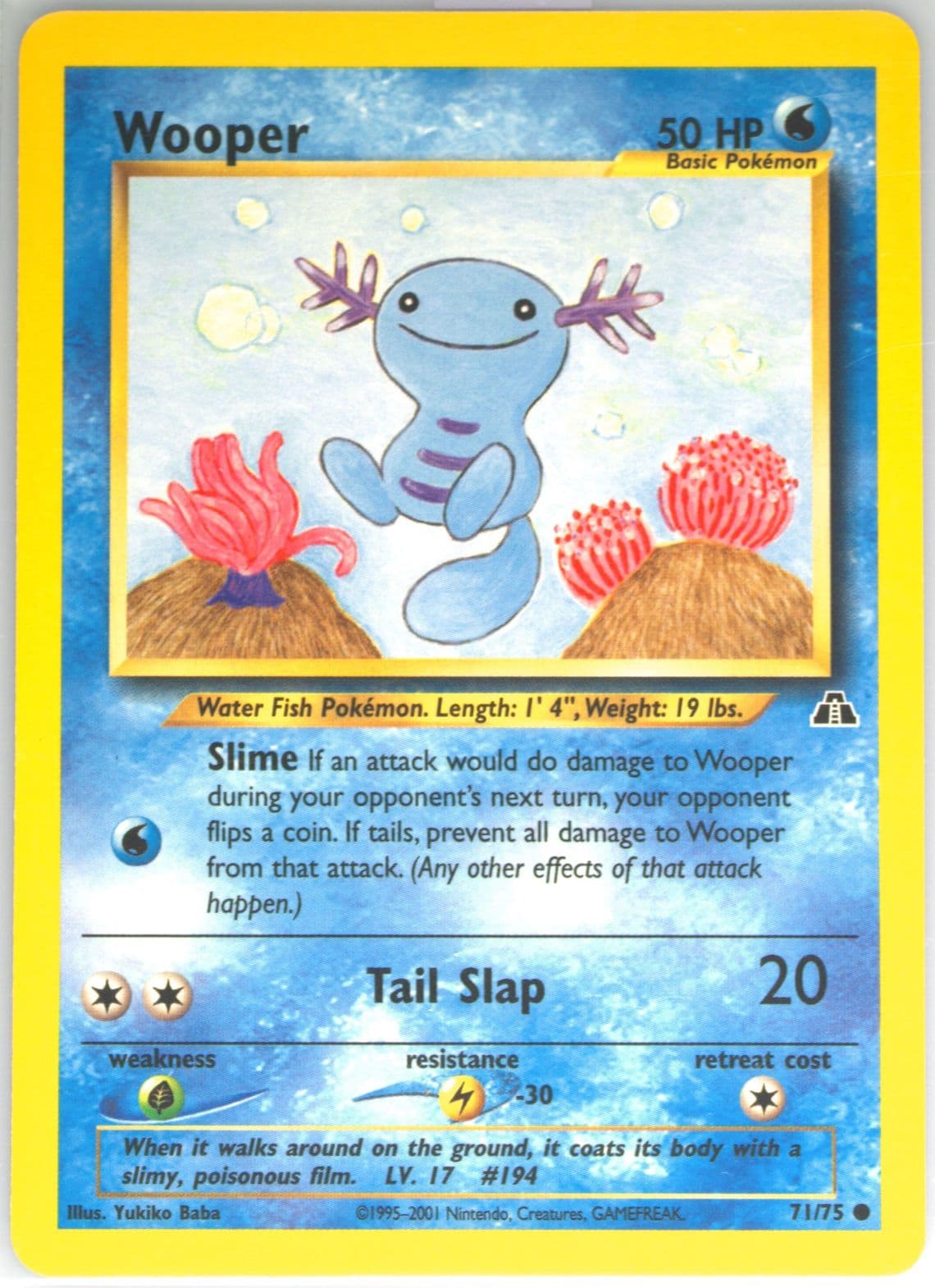 Wooper (71) 2001 Pokemon Neo Discovery