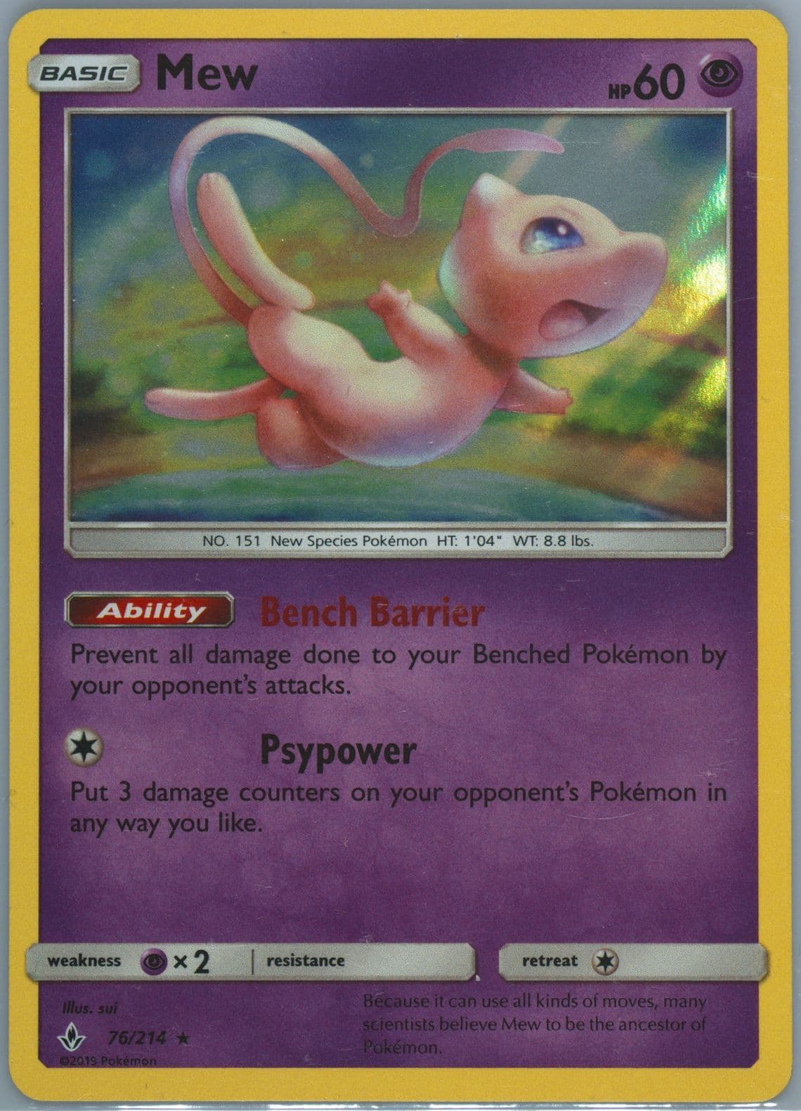 Mew-Holo (76) 2019 Pokemon Sun & Moon Unbroken Bonds