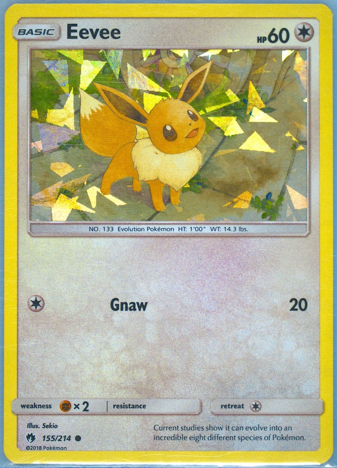 Eevee-Holo Cracked Ice (155) 2018 Pokemon Sun & Moon Lost Thunder
