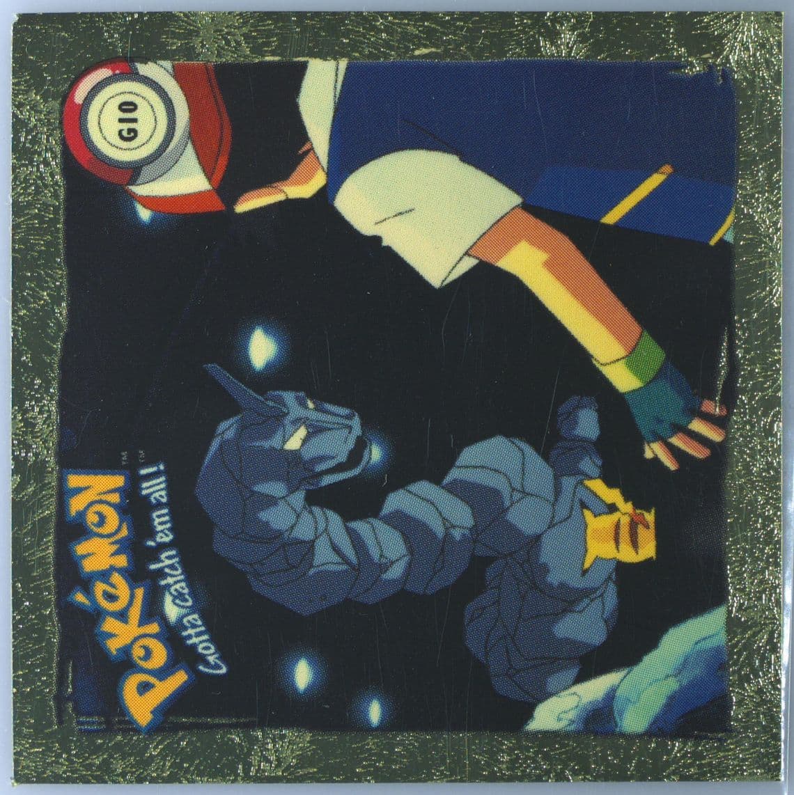 Onix (G10) 1999 Pokemon Stickers Series 1 Rare Gold Stickers