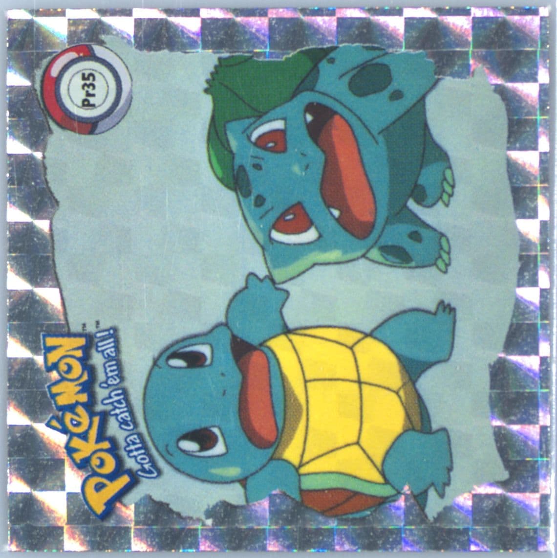 Squirtle & Bulbasaur (PR35) 1999 Pokemon Stickers Series 1 Bonus Prism Stickers