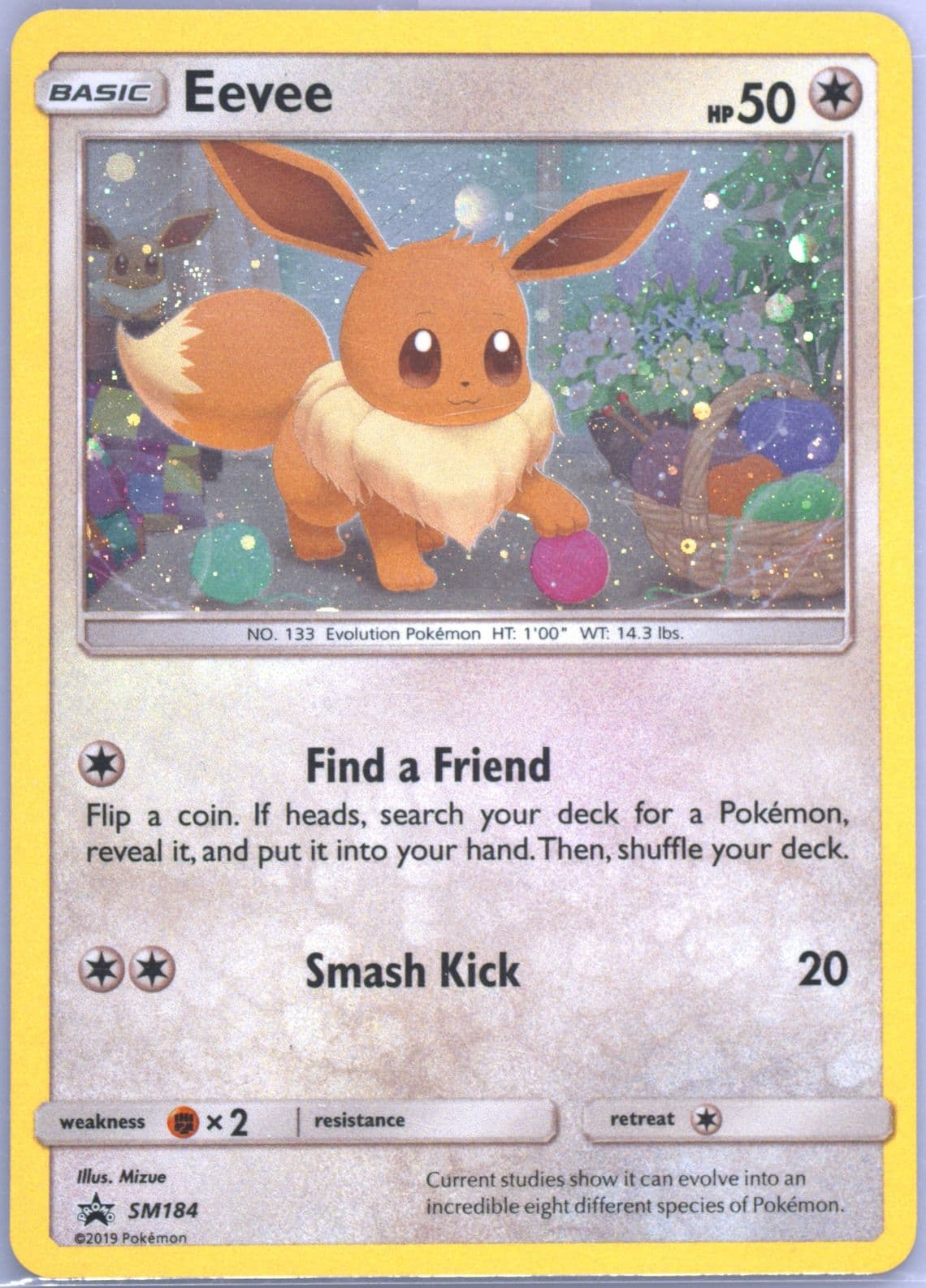 Eevee-Holo Unbroken Bonds Single Pack Blisters (SM184) 2019 Pokemon SM Black Star Promo