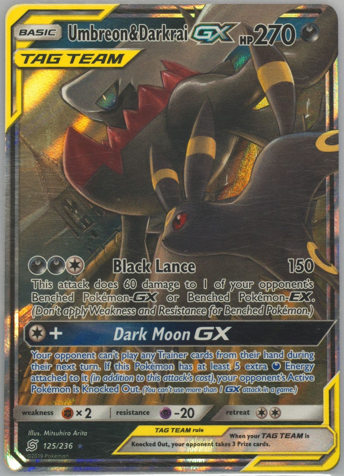 Umbreon & Darkrai GX (125) 2019 Pokemon Sun & Moon Unified Minds