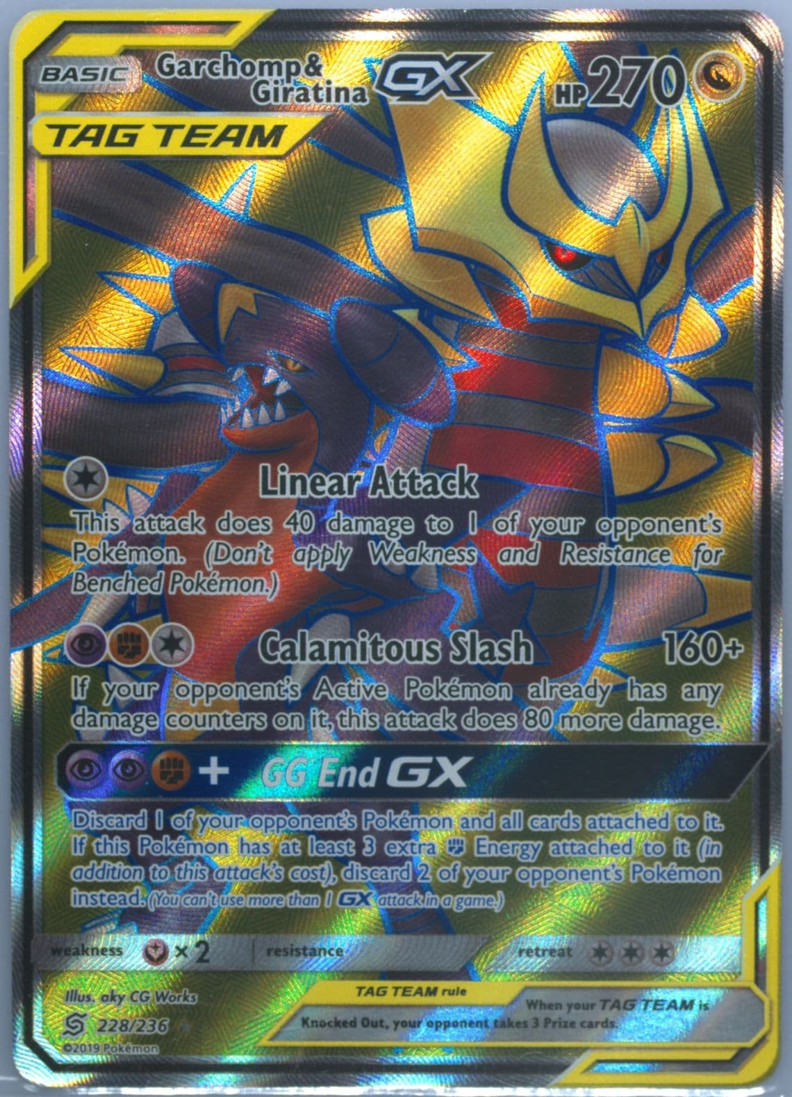 Full Art/Garchomp & Giratina GX (228) 2019 Pokemon Sun & Moon Unified Minds