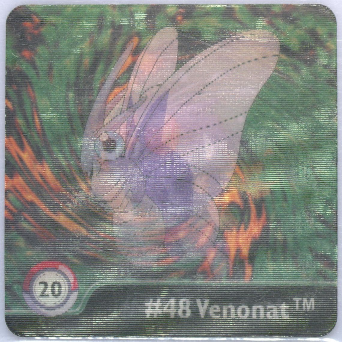 Venomoth/Venonat (20) 1999 Pokemon Action Flipz Series One
