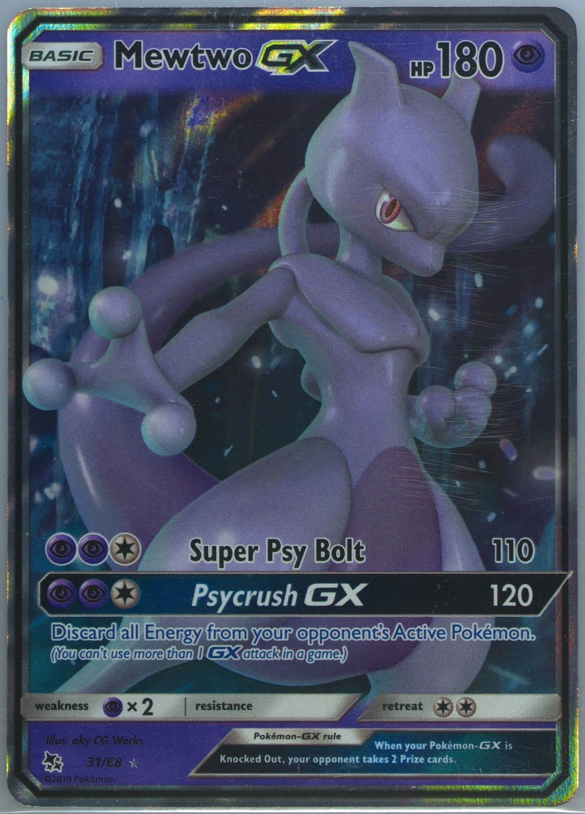 Mewtwo GX (31) 2019 Pokemon Sun & Moon Hidden Fates