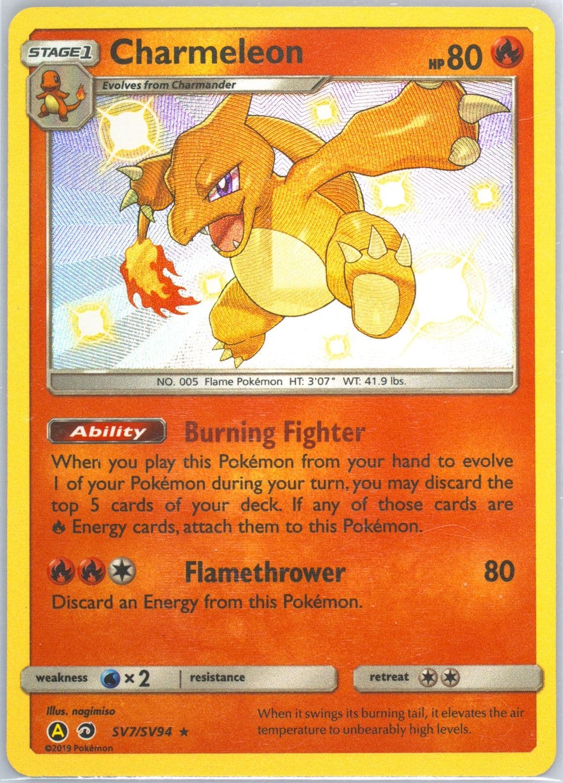 Charmeleon-Holo (SV7) 2019 Pokemon Sun & Moon Hidden Fates
