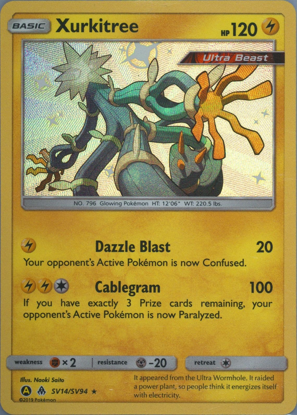 Xurkitree-Holo (SV14) 2019 Pokemon Sun & Moon Hidden Fates