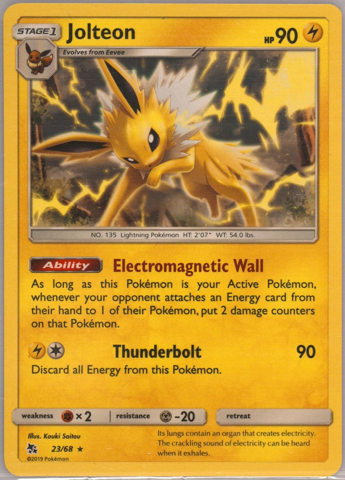 Jolteon (23) 2019 Pokemon Sun & Moon Hidden Fates