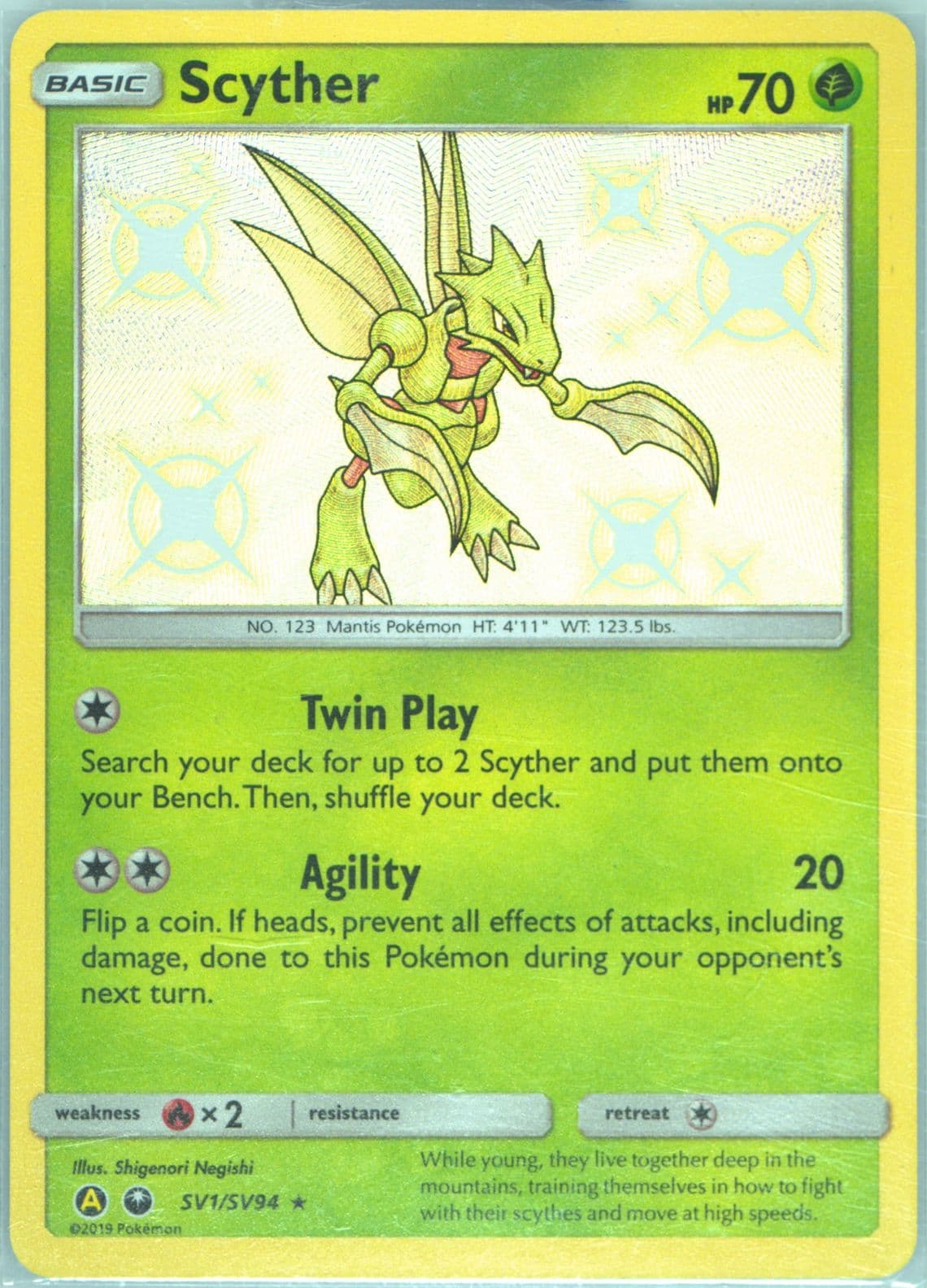 Scyther-Holo (SV1) 2019 Pokemon Sun & Moon Hidden Fates