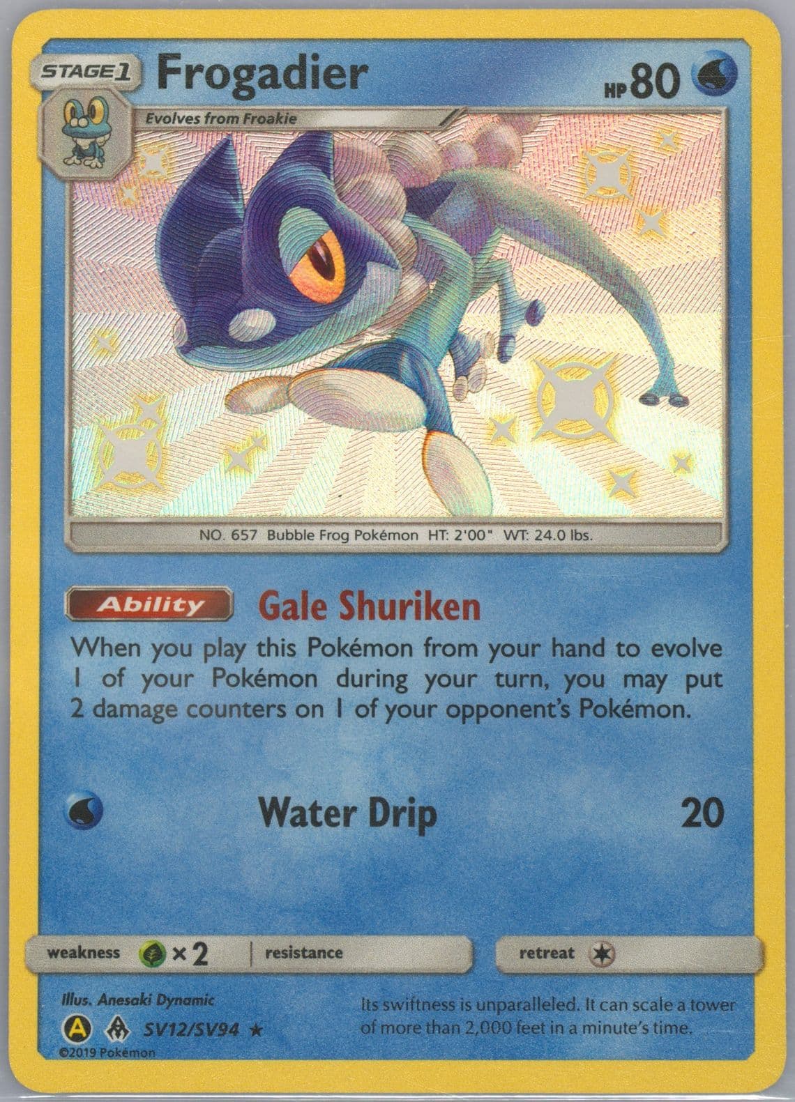 Frogadier-Holo (SV12) 2019 Pokemon Sun & Moon Hidden Fates