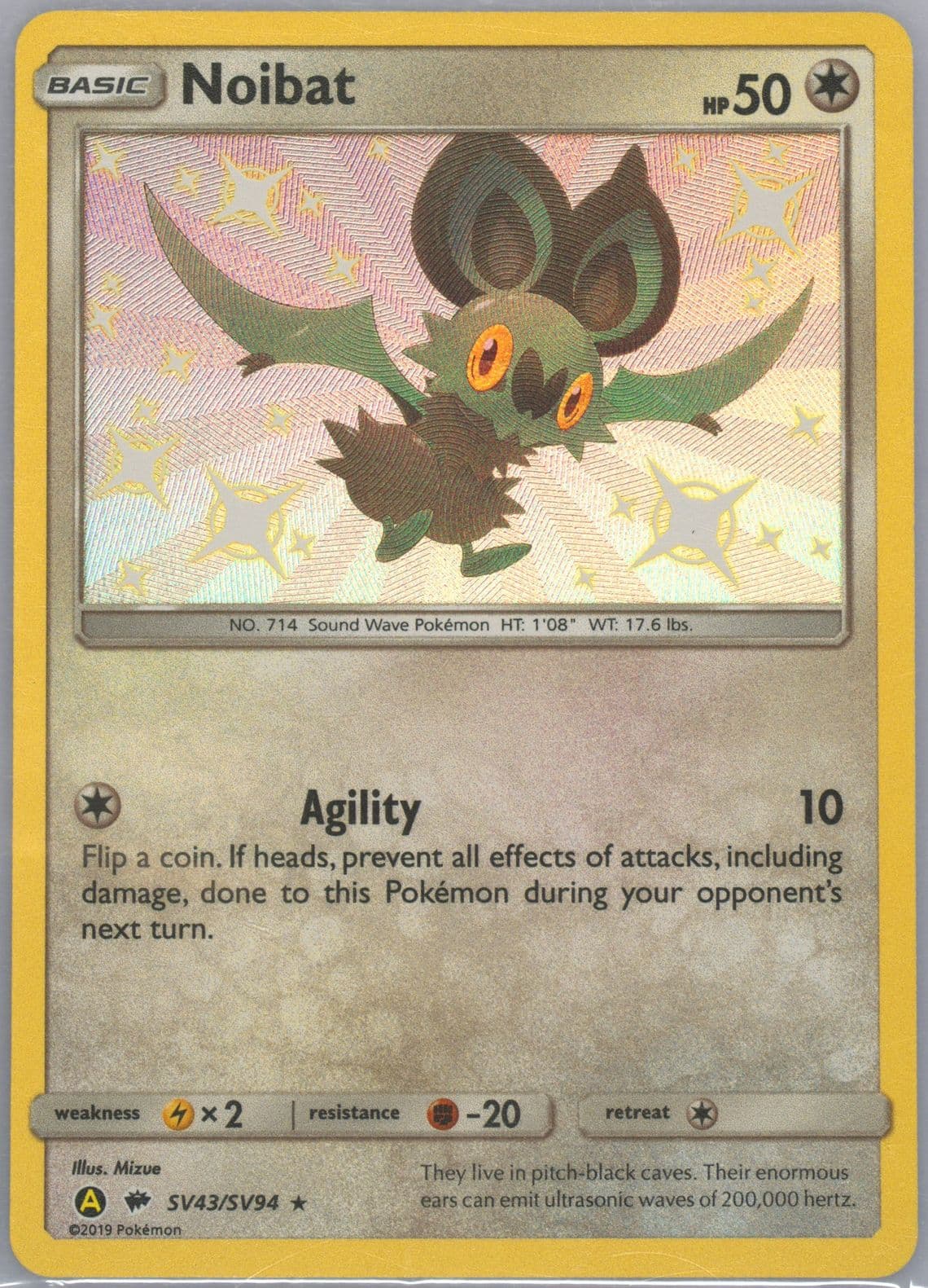 Noibat-Holo (SV43) 2019 Pokemon Sun & Moon Hidden Fates