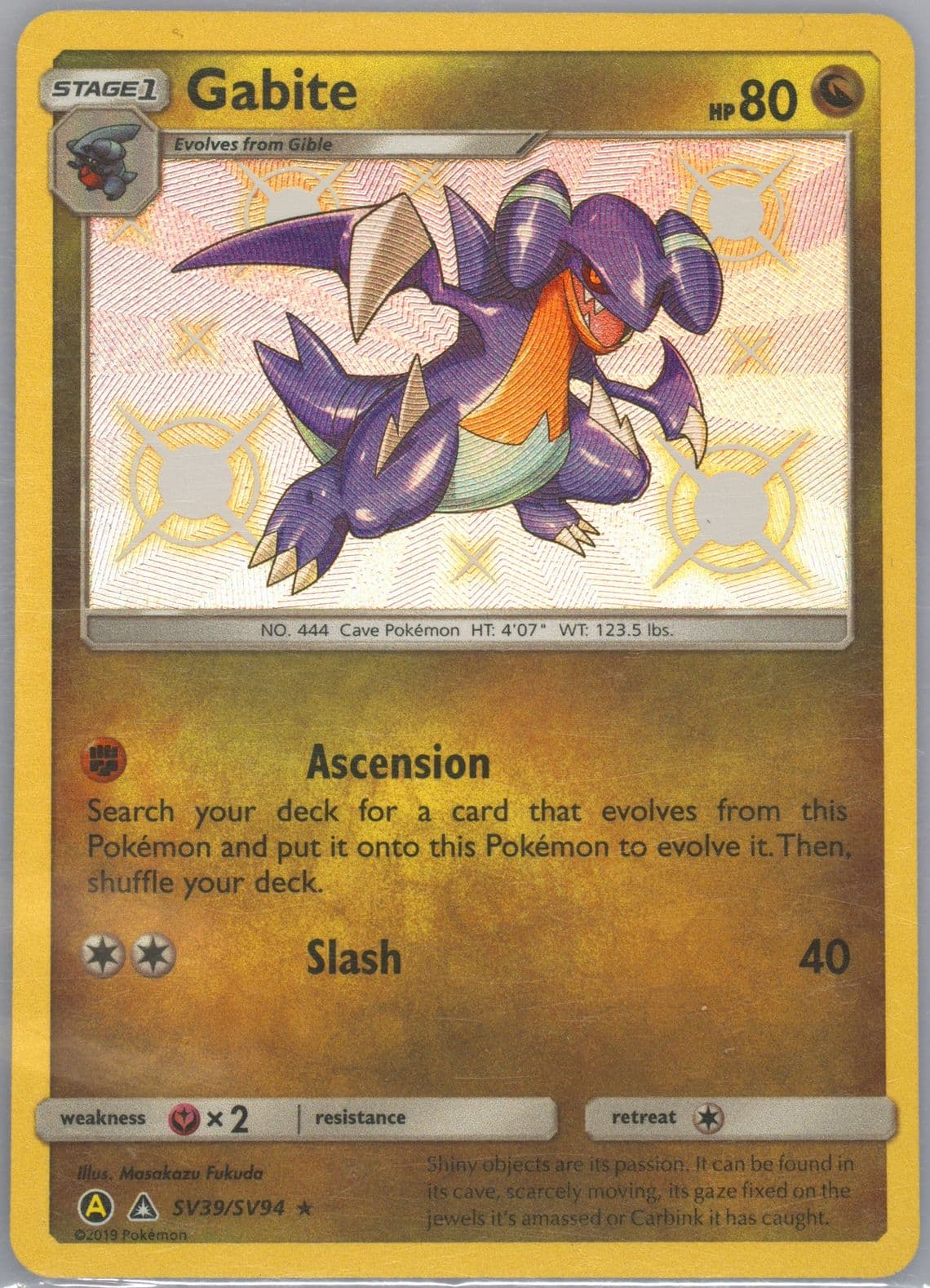 Gabite-Holo (SV39) 2019 Pokemon Sun & Moon Hidden Fates