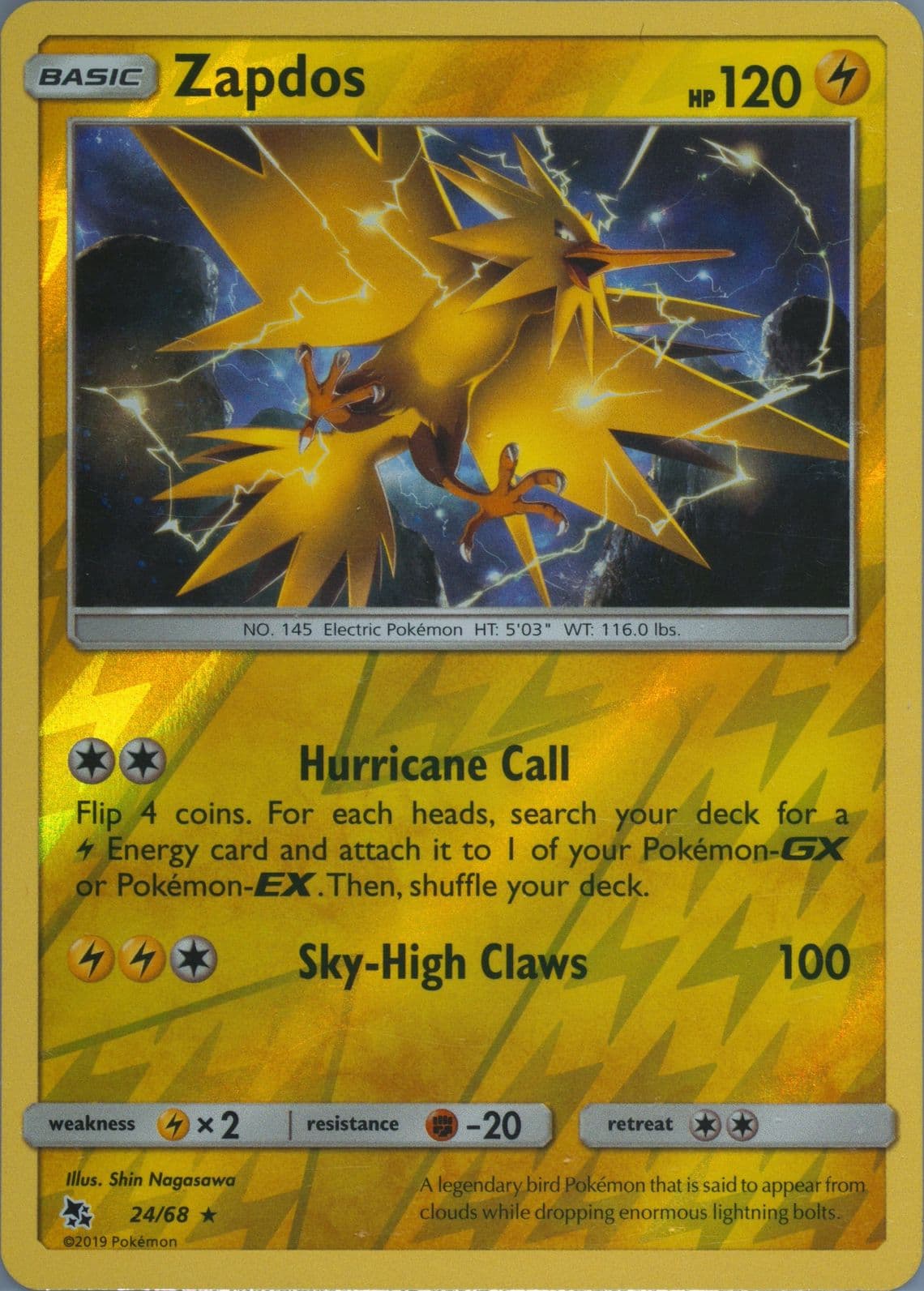 Zapdos-Reverse Foil (24) 2019 Pokemon Sun & Moon Hidden Fates