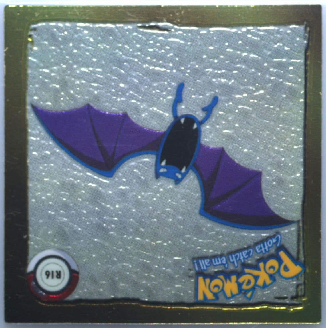 Golbat (R16) 1999 Pokemon Stickers Series 1 Rare Gold Stickers