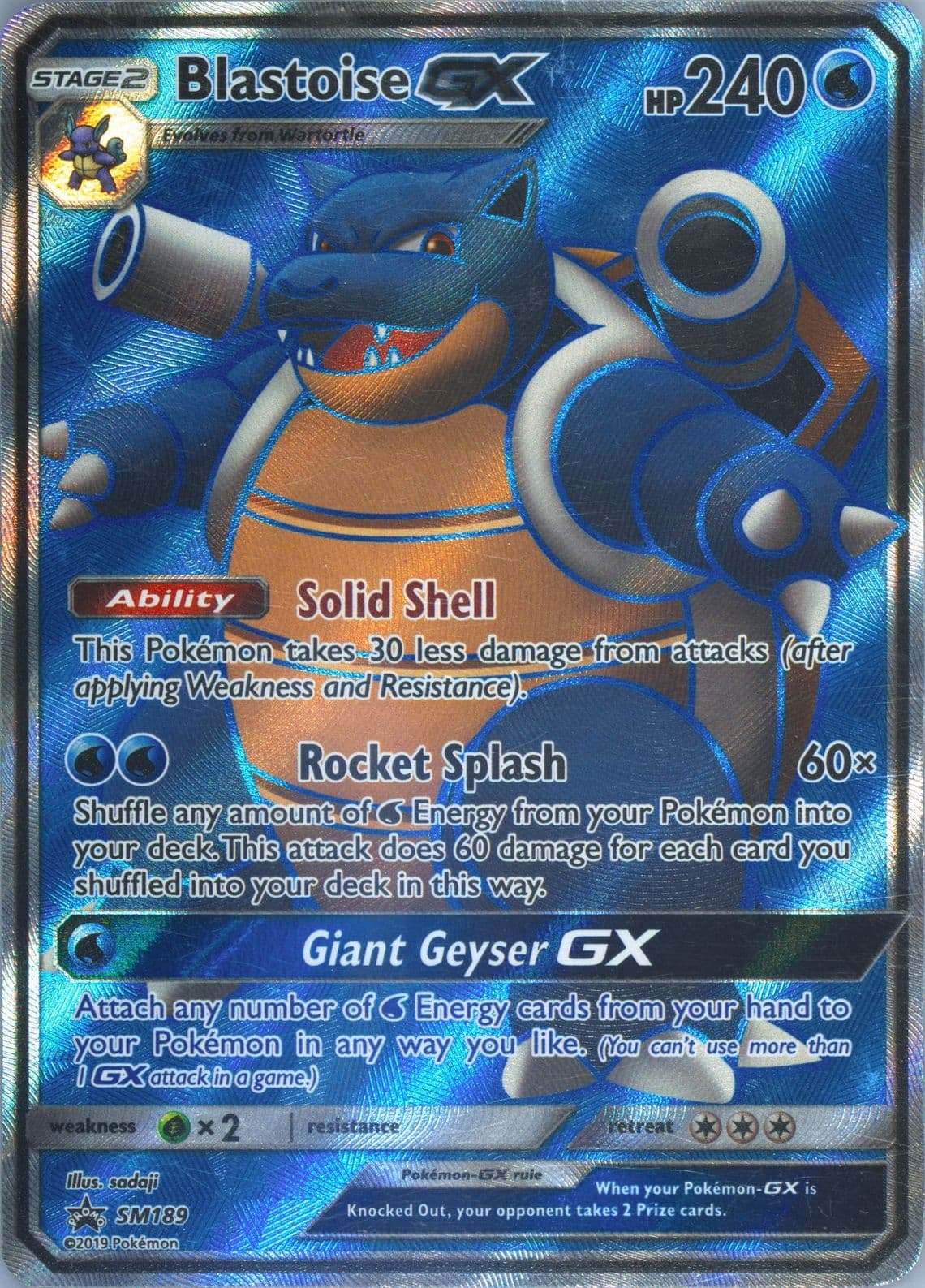 Blastoise GX Blastoise-GX Premium Collection-Jumbo (SM189) 2019 Pokemon SM Black Star Promo