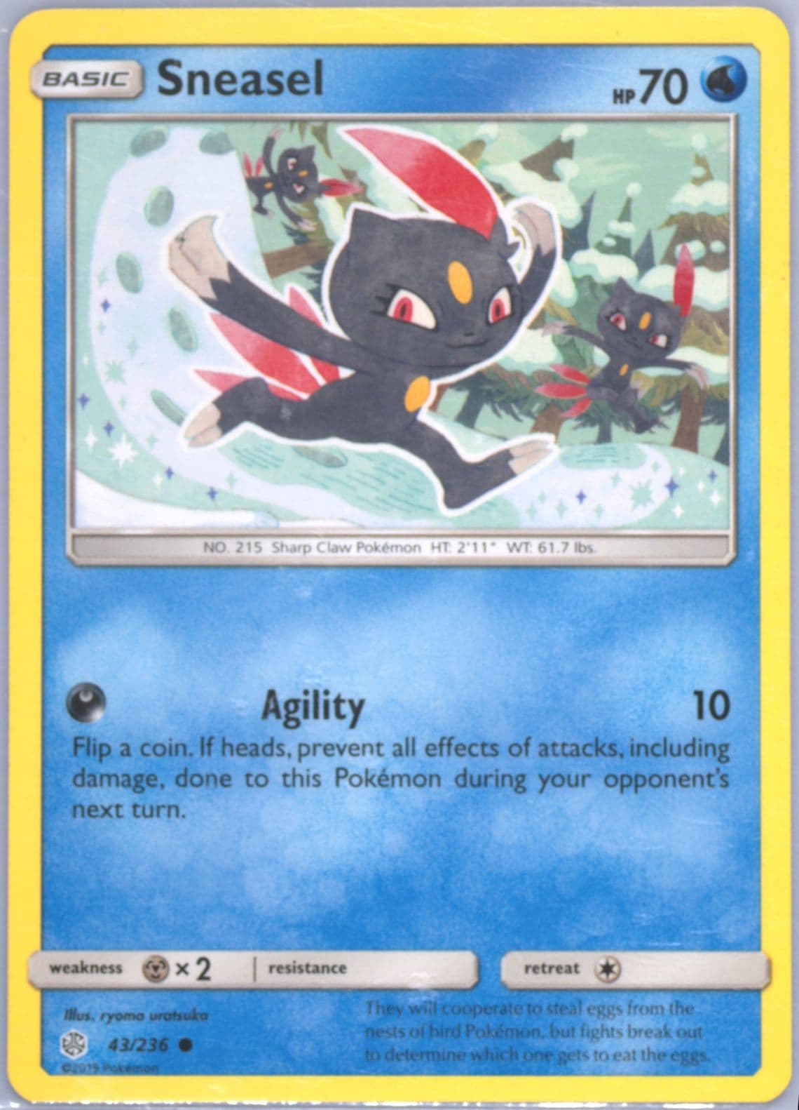 Sneasel (43) 2019 Pokemon Sun & Moon Cosmic Eclipse