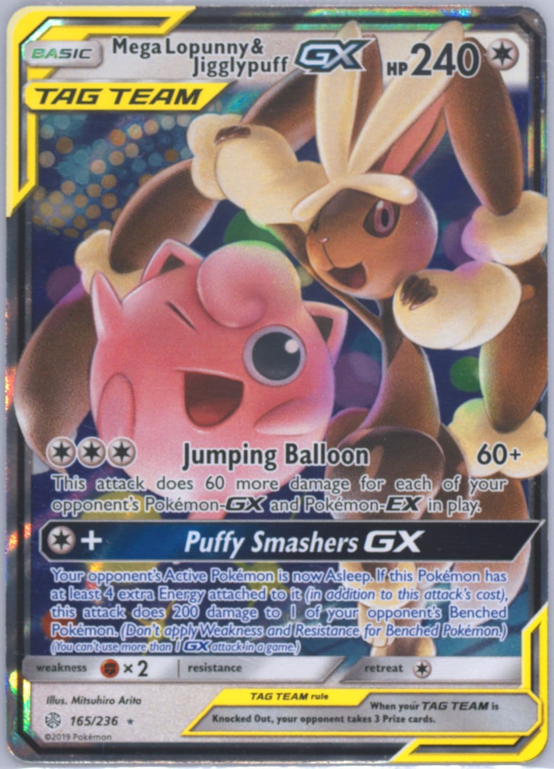 Mega Lopunny & Jigglypuff GX (165) 2019 Pokemon Sun & Moon Cosmic Eclipse