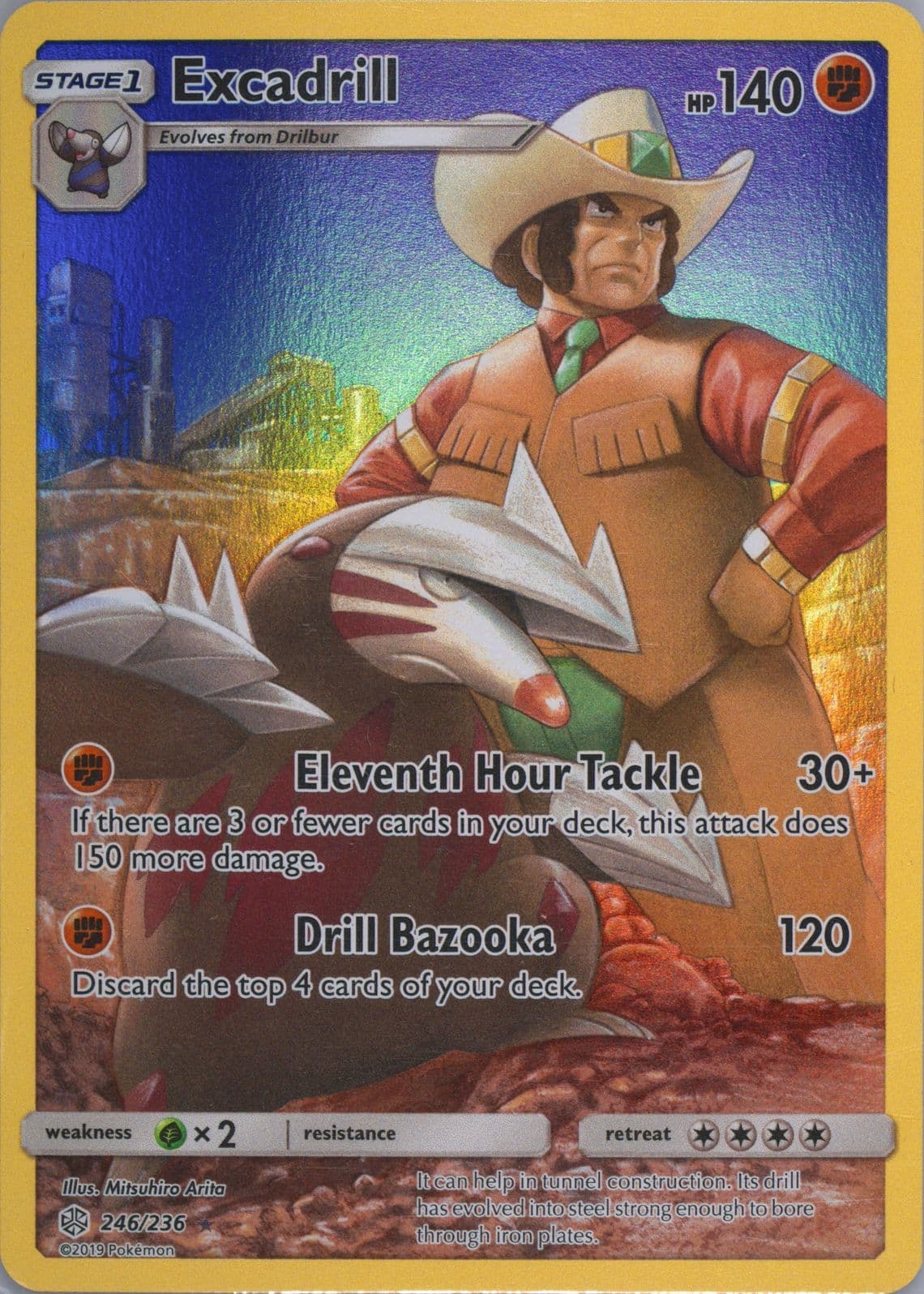 Full Art/Excadrill Secret (246) 2019 Pokemon Sun & Moon Cosmic Eclipse