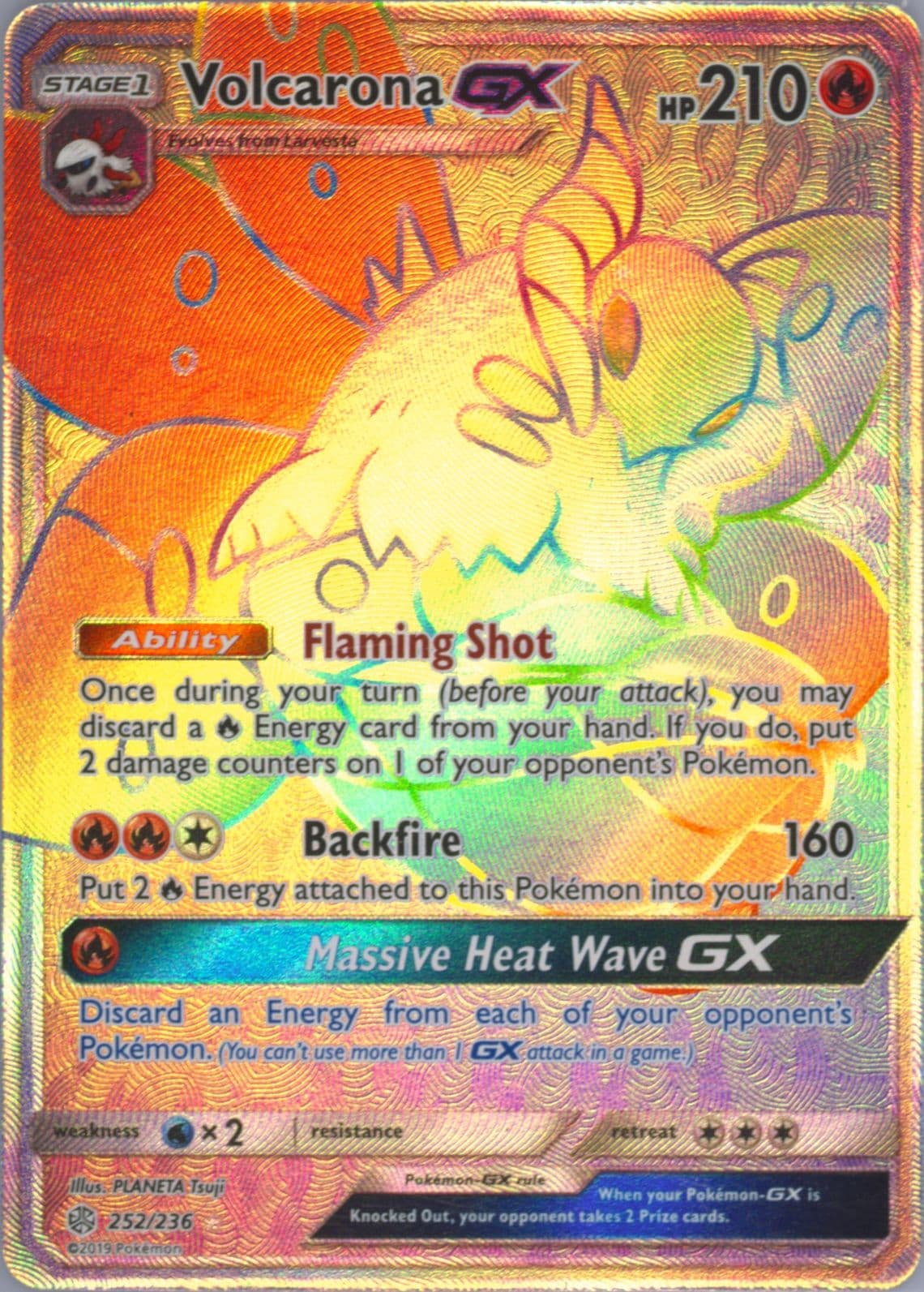 Full Art/Volcarona GX Secret (252) 2019 Pokemon Sun & Moon Cosmic Eclipse