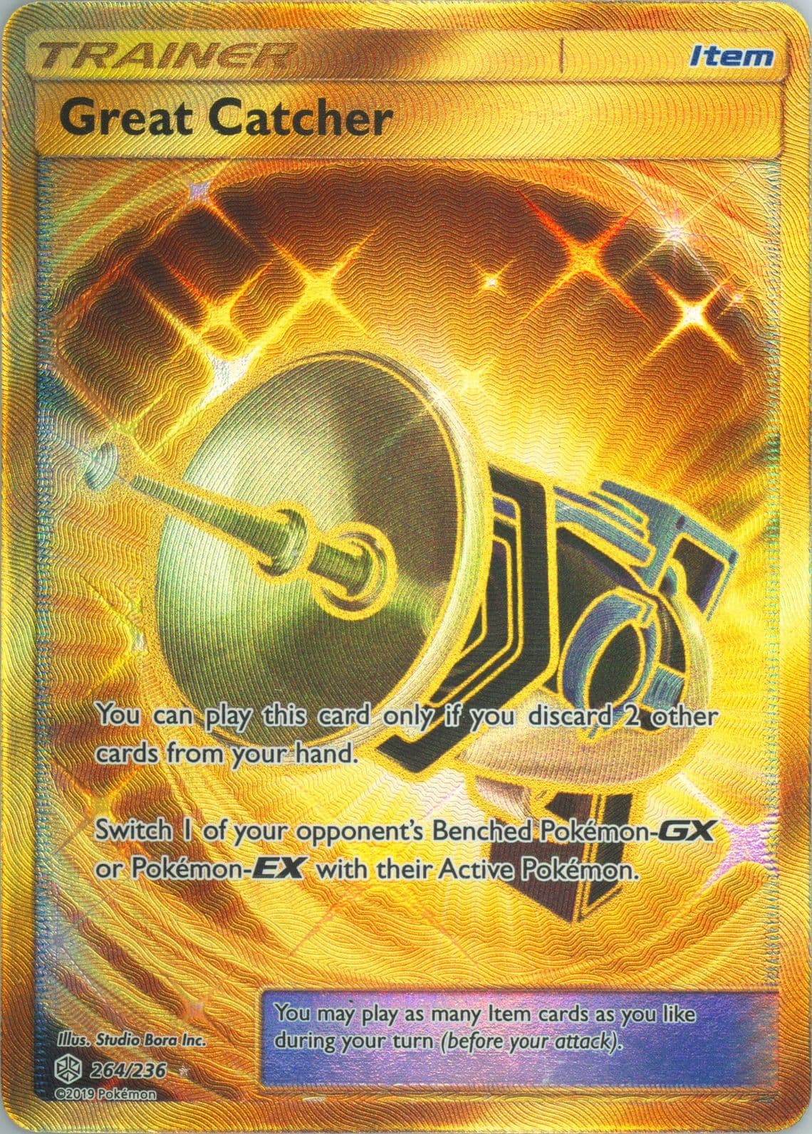 Full Art/Great Catcher Secret (264) 2019 Pokemon Sun & Moon Cosmic Eclipse