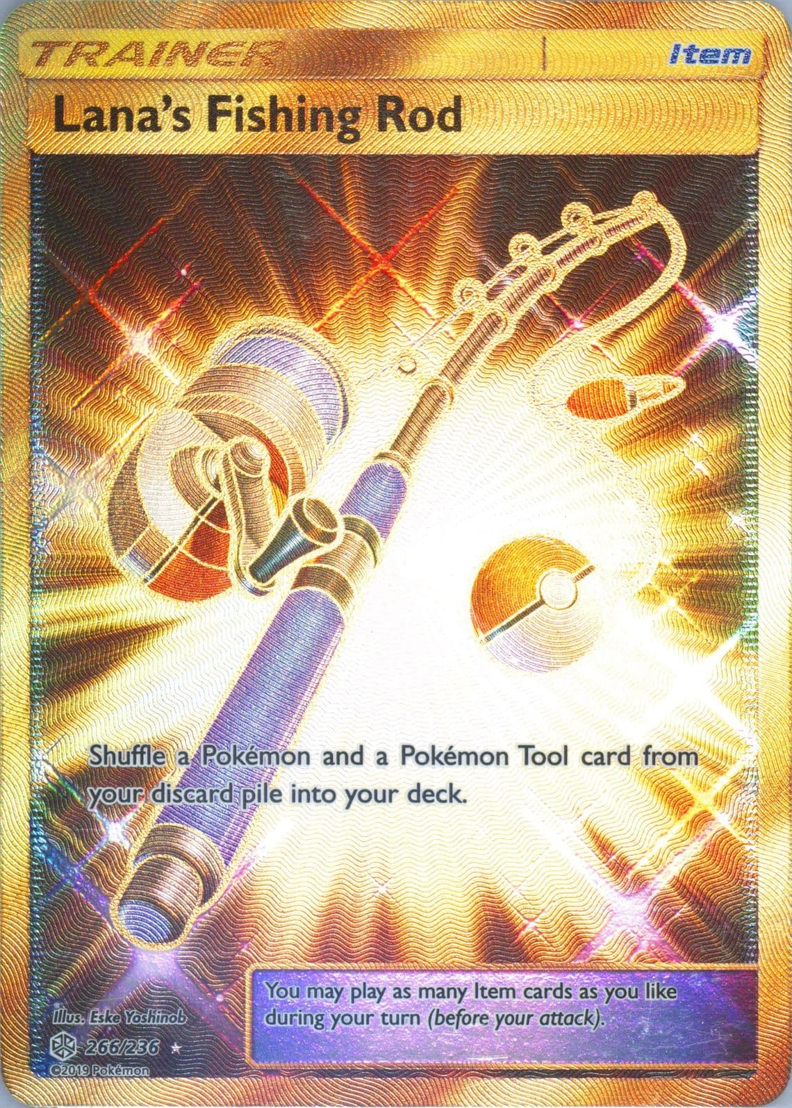 Full Art/Lana's Fishing Rod Secret (266) 2019 Pokemon Sun & Moon Cosmic Eclipse