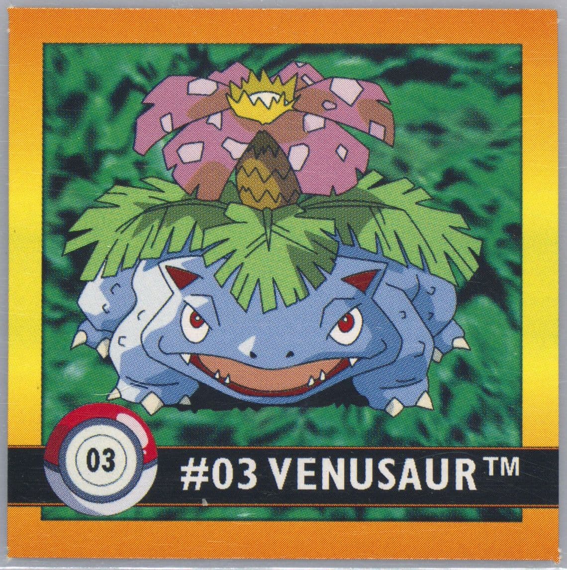 Venusaur (3) 1999 Pokemon Stickers Series 1