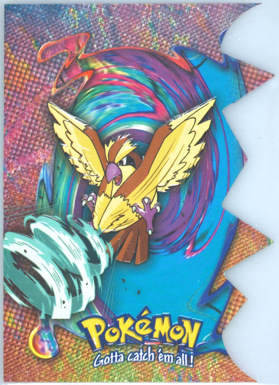Pidgey (EV10) 2000 Topps Pokemon TV Animation Die-Cut Embossed
