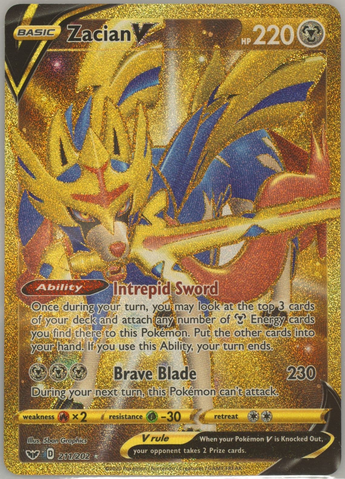 Full Art/Zacian V Secret (211) 2020 Pokemon Sword & Shield