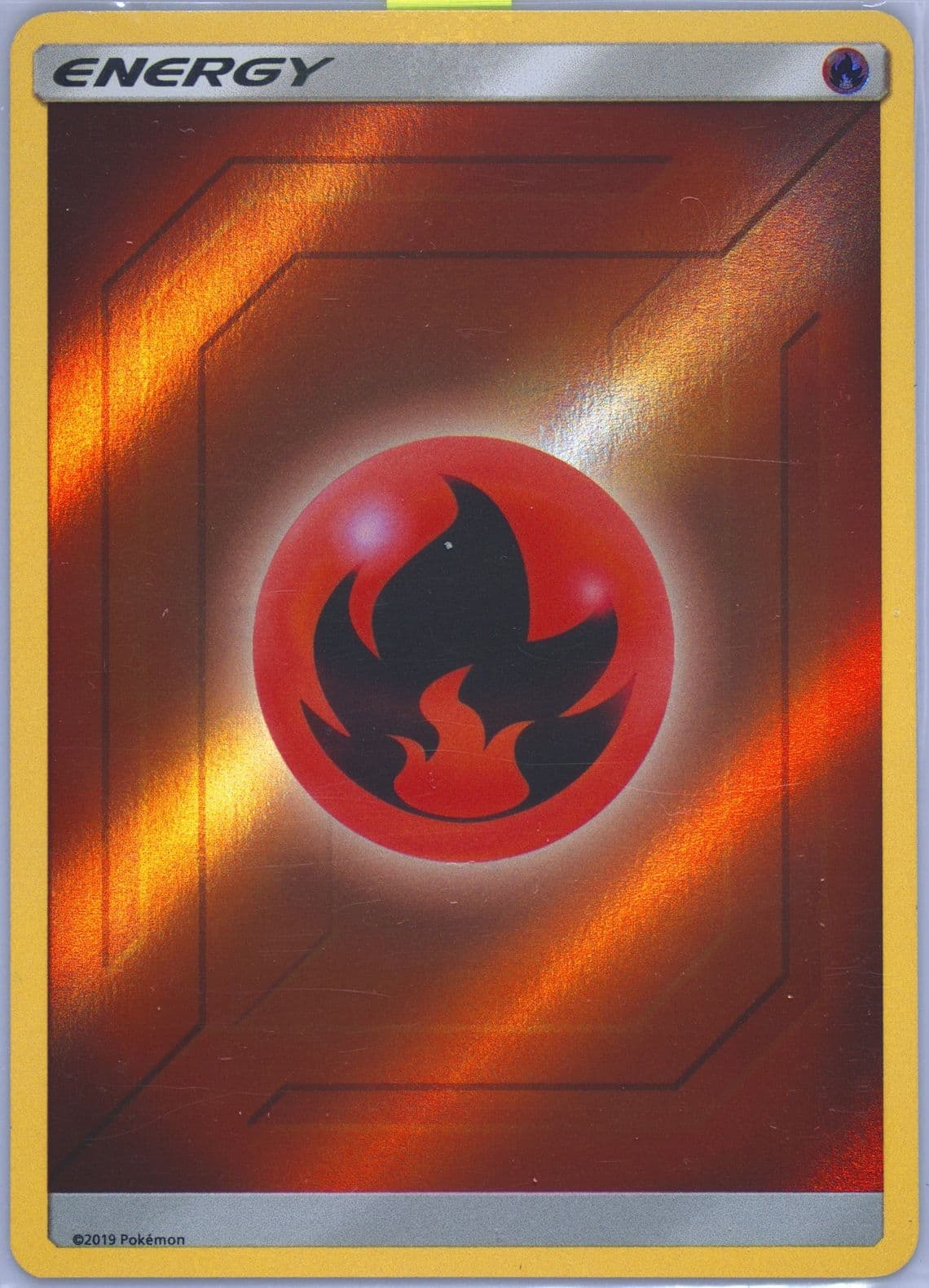 Fire Energy-Reverse Foil 2019 Pokemon Sun & Moon Hidden Fates