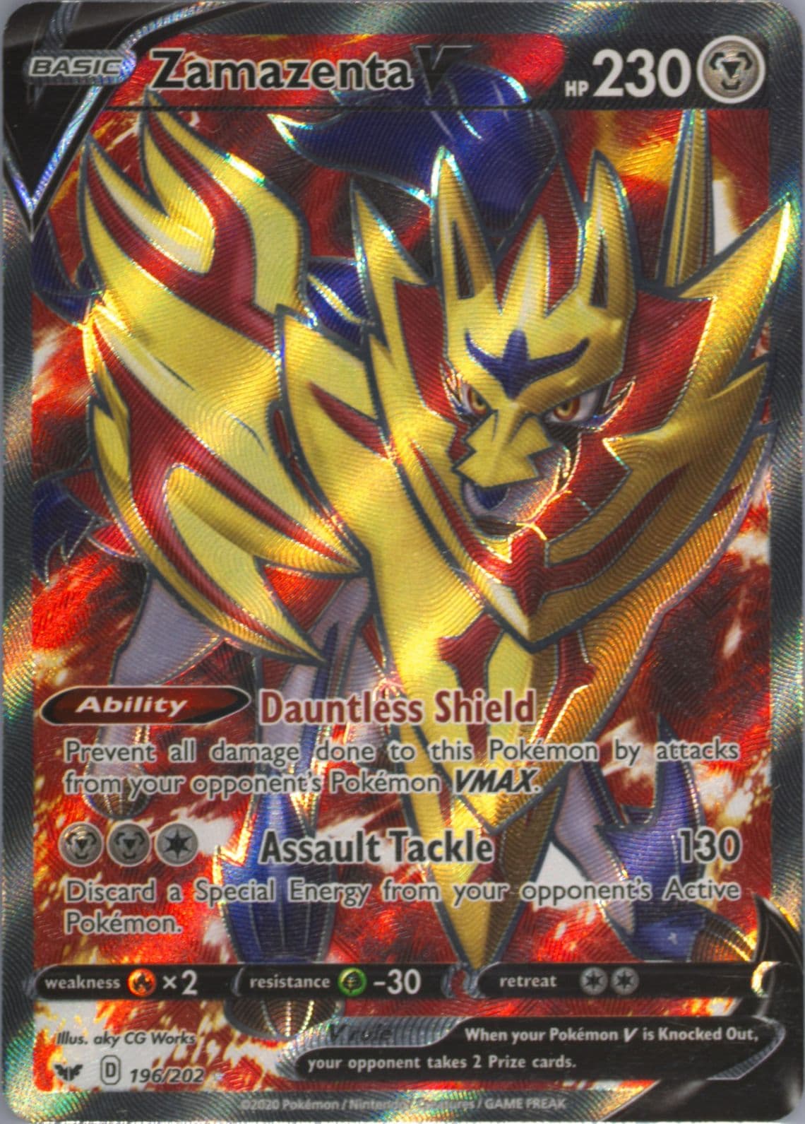 Full Art/Zamazenta V (196) 2020 Pokemon Sword & Shield