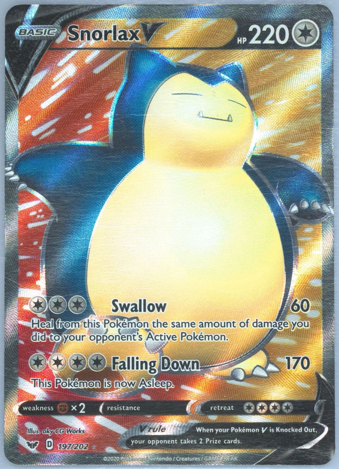 Full Art/Snorlax V (197) 2020 Pokemon Sword & Shield