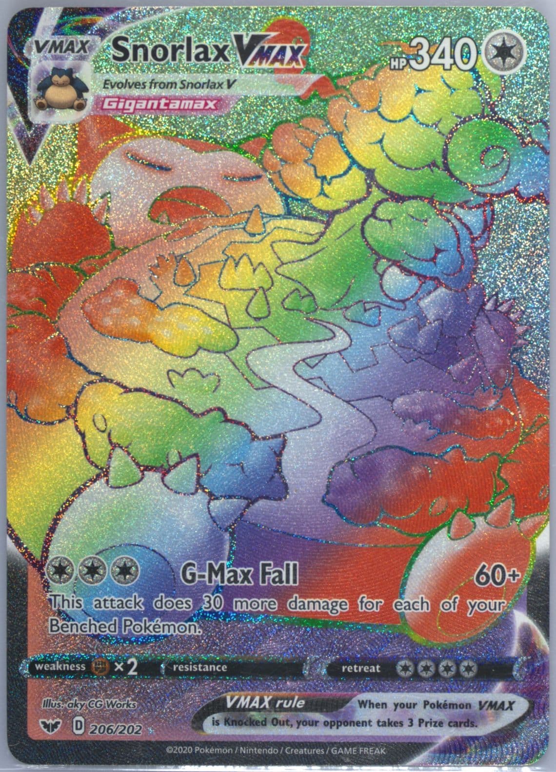 Full Art/Snorlax Vmax Secret (206) 2020 Pokemon Sword & Shield
