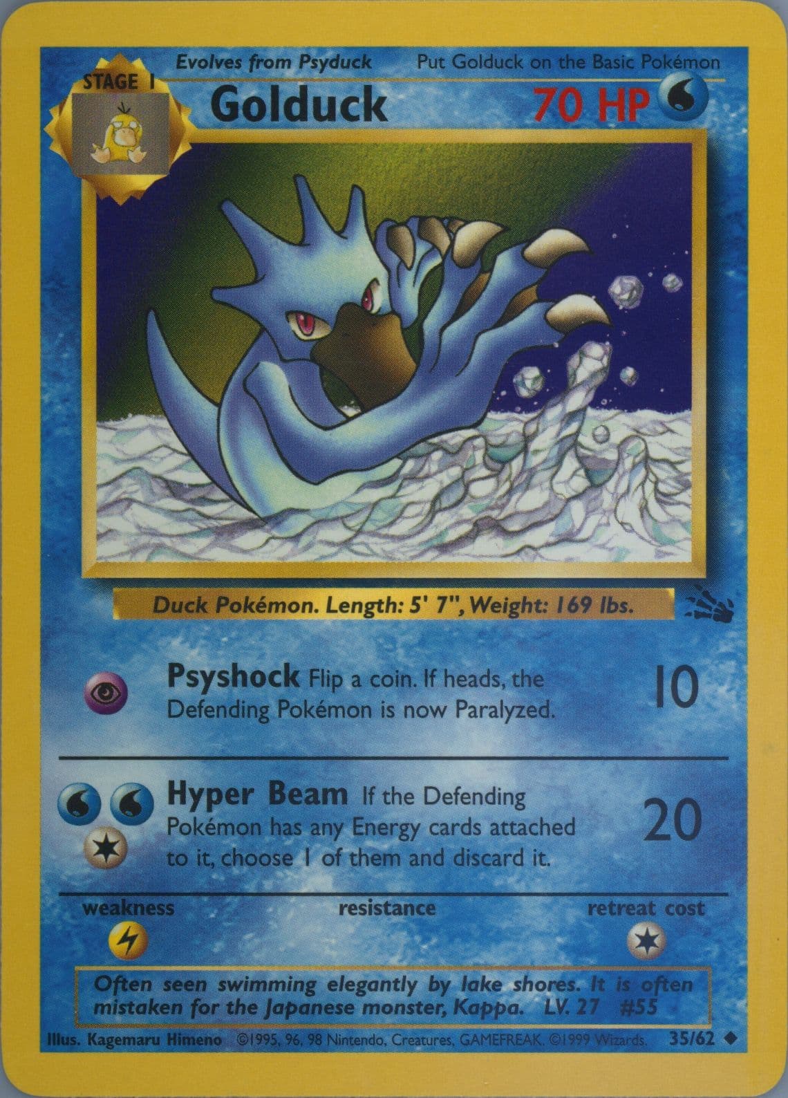 Golduck (35) 1999 Pokemon Fossil