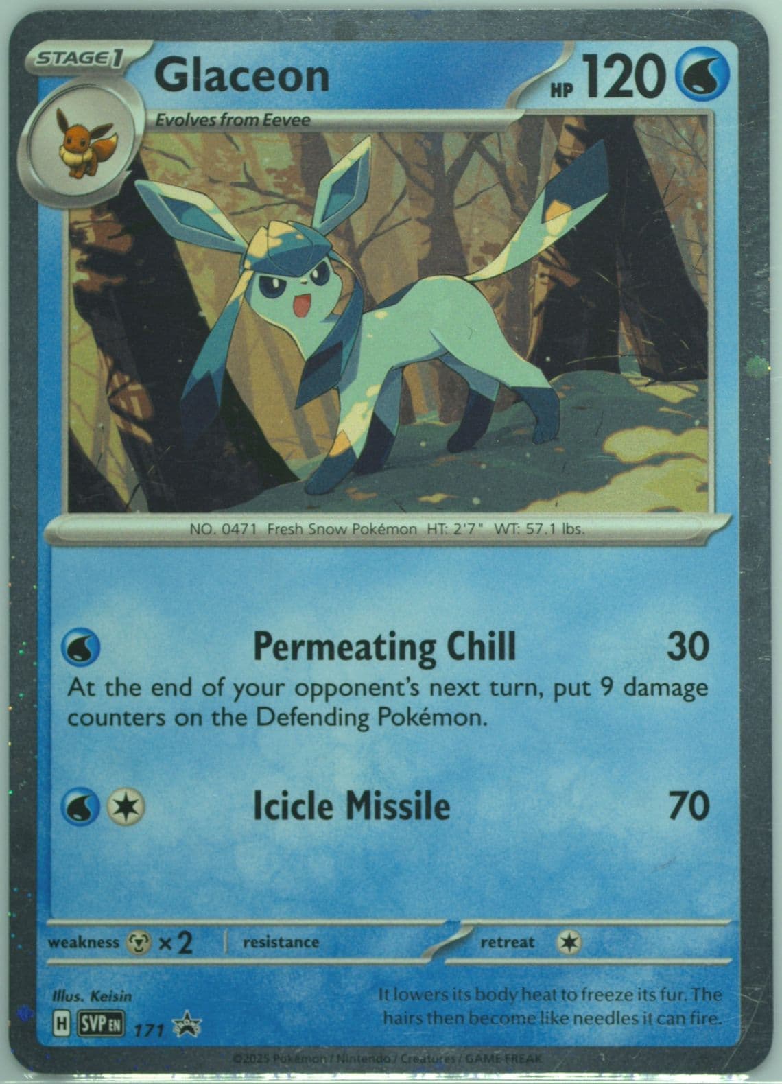 Glaceon Prismatic Evolutions Tech Sticker Collection (171) 2025 Pokemon Svp EN-SV Black Star Promo