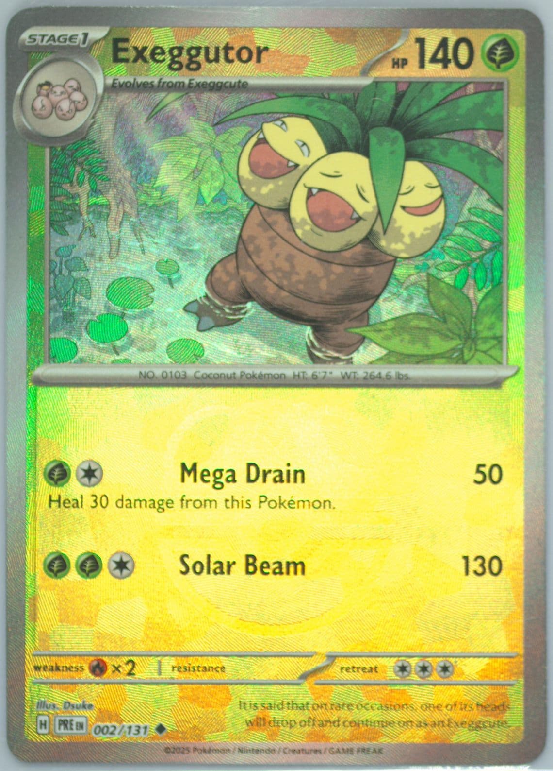 Exeggutor Master Ball Reverse Holo (002) 2025 Pokemon Pre EN-Prismatic Evolutions