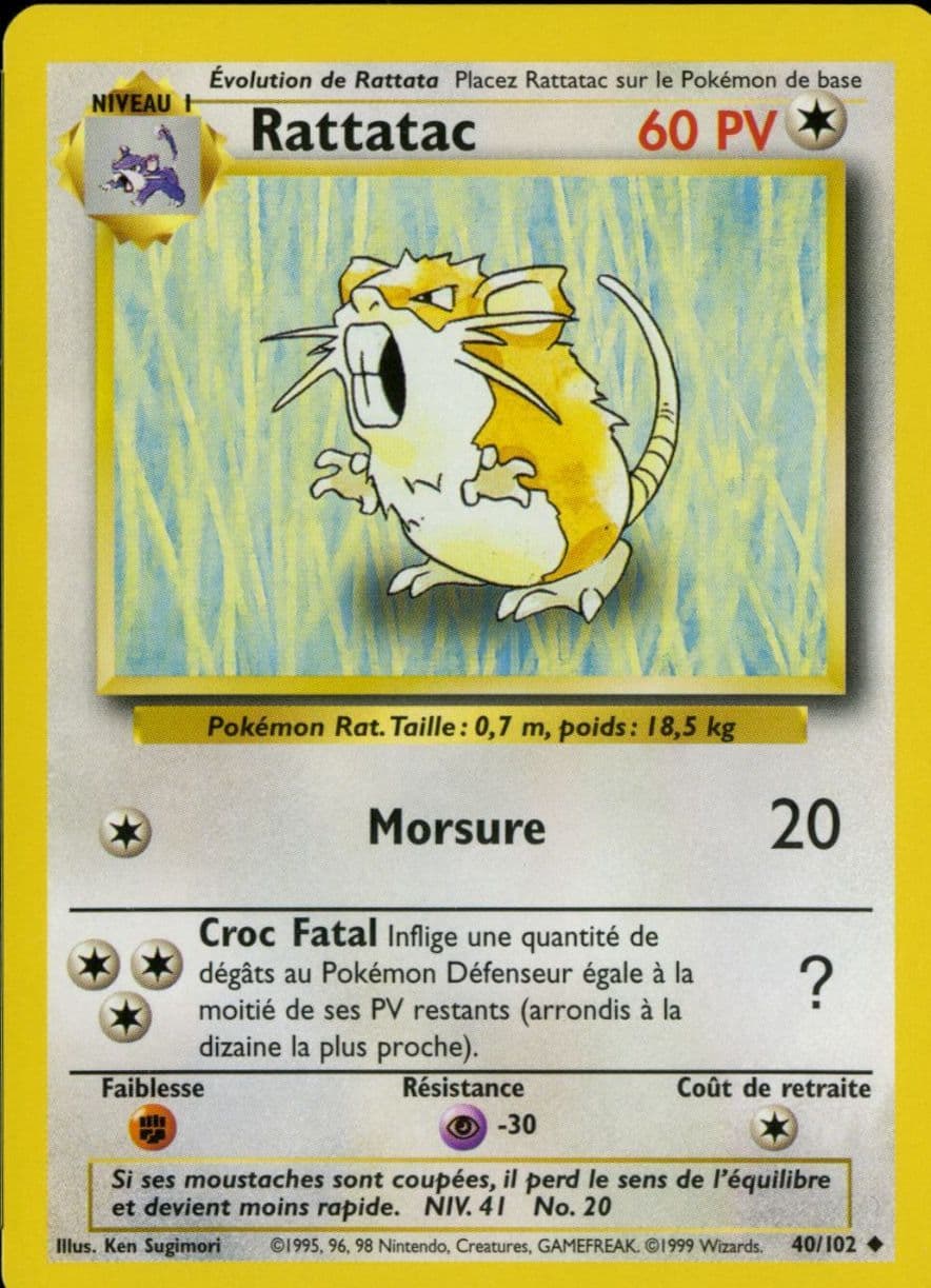 Rattatac (40) 1999 Pokemon French